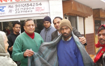  The blanket distribution to the helpless and the poor people in winter.